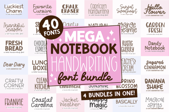 Mega Notebook Handwriting Bundle: Fonts That Feel Like You