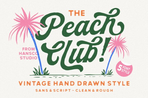 Peach Club: A Hand-Drawn Font with Modern Versatility